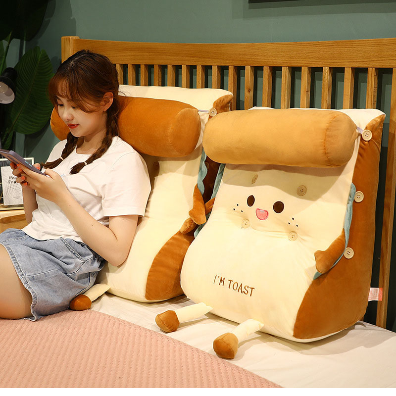 Soga 2X Cute Face Toast Bread Wedge Cushion Stuffed Plush Cartoon Back Support Pillow Home Decor, Furniture, Living Room Furniture, Occasional Chairs, , ,  - Nz Depot 3