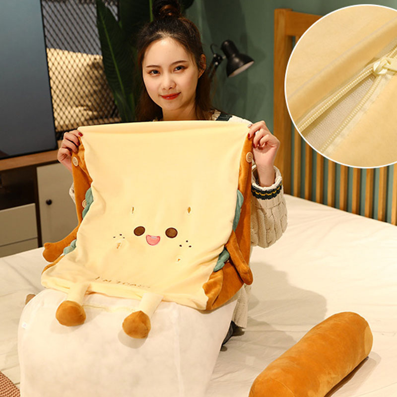 Soga 2X Cute Face Toast Bread Wedge Cushion Stuffed Plush Cartoon Back Support Pillow Home Decor, Furniture, Living Room Furniture, Occasional Chairs, , ,  - Nz Depot 5