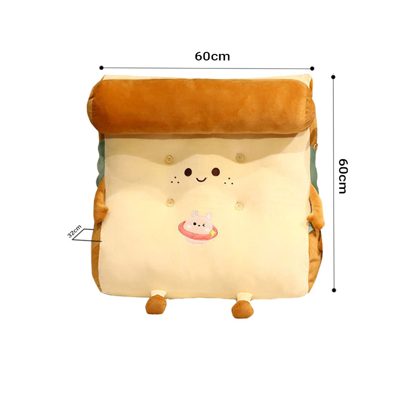 Soga 2X Cute Face Toast Bread Wedge Cushion Stuffed Plush Cartoon Back Support Pillow Home Decor, Furniture, Living Room Furniture, Occasional Chairs, , ,  - Nz Depot 6