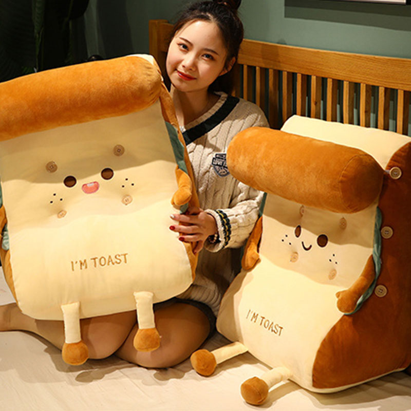 Soga 2X Cute Face Toast Bread Wedge Cushion Stuffed Plush Cartoon Back Support Pillow Home Decor, Furniture, Living Room Furniture, Occasional Chairs, , ,  - Nz Depot 9