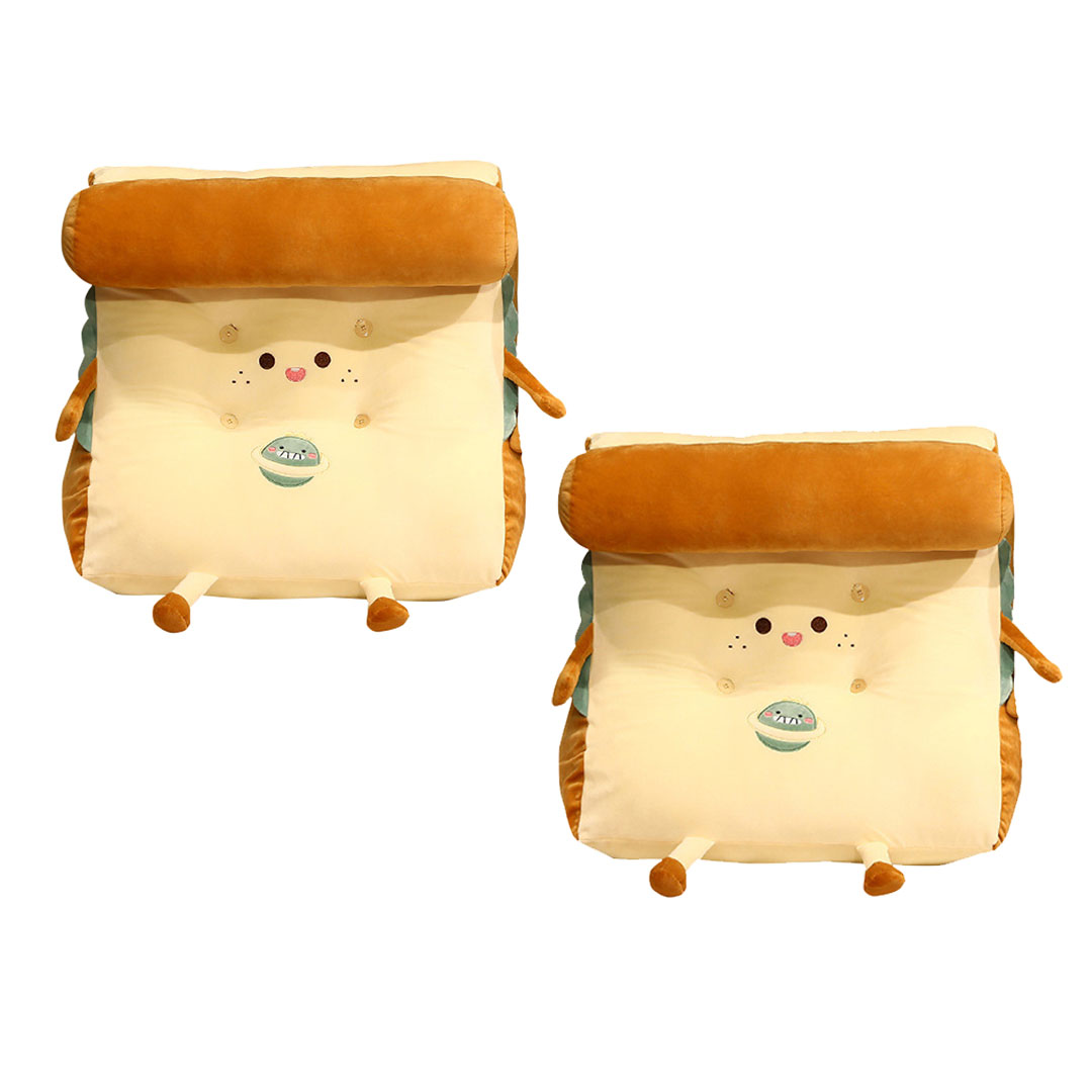 Soga 2X Cute Face Toast Bread Wedge Cushion Stuffed Plush Cartoon Back Support Pillow Home Decor, Furniture, Living Room Furniture, Occasional Chairs, , ,  - Nz Depot 1