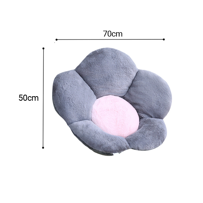 SOGA 2X Dark Gray Whimsical Big Flower Shape Cushion Soft Leaning Bedside Pad Floor Plush Pillow Home Decor, Furniture, Living Room Furniture, Occasional Chairs, , ,  - NZ DEPOT 6