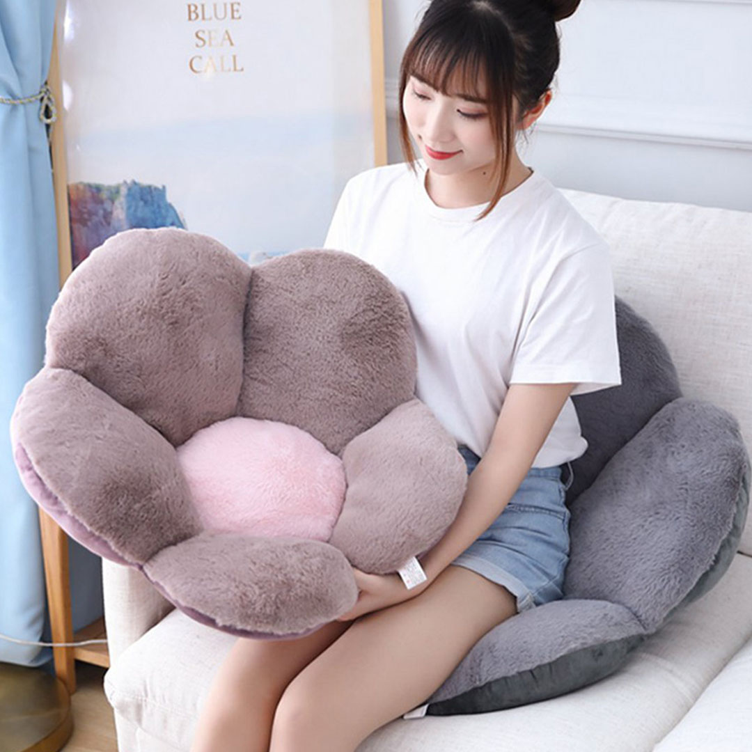 SOGA 2X Dark Gray Whimsical Big Flower Shape Cushion Soft Leaning Bedside Pad Floor Plush Pillow Home Decor, Furniture, Living Room Furniture, Occasional Chairs, , ,  - NZ DEPOT 7