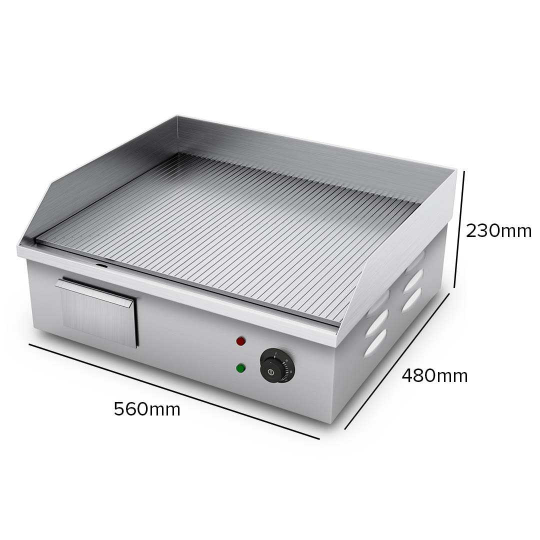 Soga 2X Electric Stainless Steel Ribbed Griddle Commercial Grill Bbq Hot Plate, Home &Amp; Living, Kitchen &Amp; Dining, Cookware, Griddles &Amp; Grill Pans, ,  - Nz Depot 3