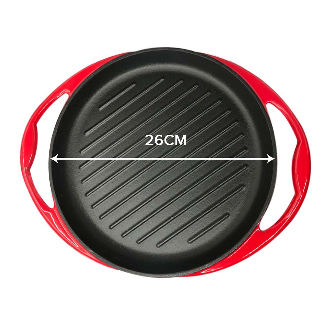 Soga 2X Enamel Porcelain 26Cm Cast Iron Frying Pan Skillet Non-Stick Coating Steak Sizzle Platter, Home &Amp; Living, Kitchen &Amp; Dining, Cookware, Griddles &Amp; Grill Pans, ,  - Nz Depot 3