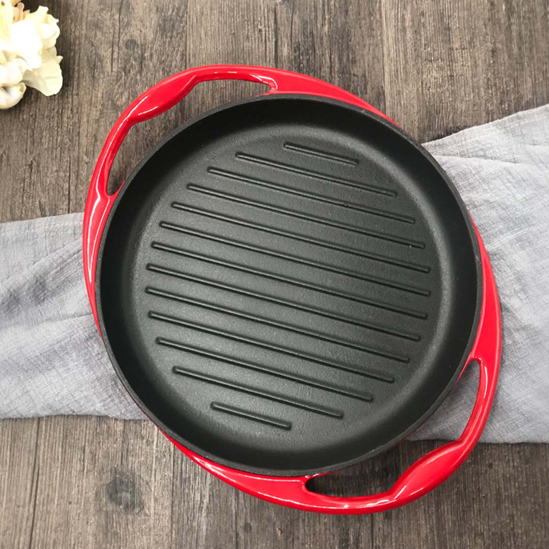 Soga 2X Enamel Porcelain 26Cm Cast Iron Frying Pan Skillet Non-Stick Coating Steak Sizzle Platter, Home &Amp; Living, Kitchen &Amp; Dining, Cookware, Griddles &Amp; Grill Pans, ,  - Nz Depot 6