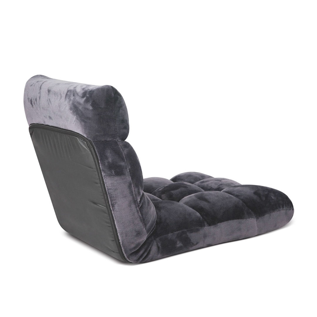 Soga 2X Floor Recliner Folding Lounge Sofa Futon Couch Folding Chair Cushion Grey, Furniture, Living Room Furniture, Occasional Chairs, , ,  - Nz Depot 6