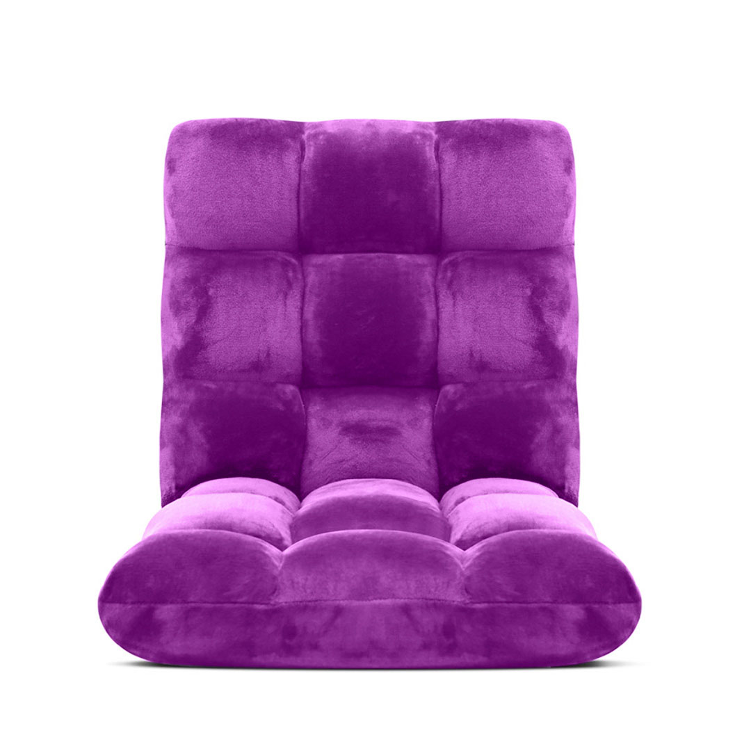 Soga 2X Floor Recliner Folding Lounge Sofa Futon Couch Folding Chair Cushion Purple, Furniture, Living Room Furniture, Occasional Chairs, , ,  - Nz Depot 3