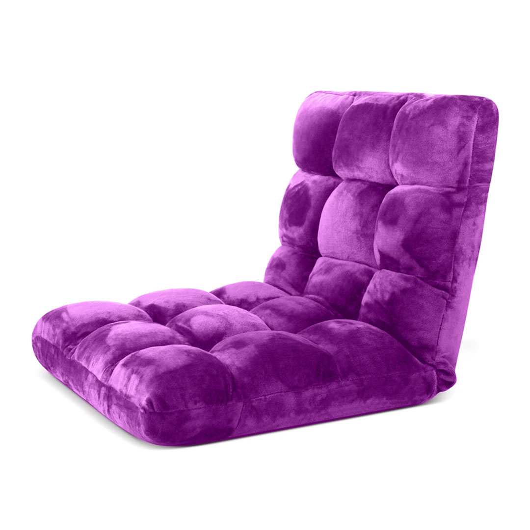 Soga 2X Floor Recliner Folding Lounge Sofa Futon Couch Folding Chair Cushion Purple, Furniture, Living Room Furniture, Occasional Chairs, , ,  - Nz Depot 4