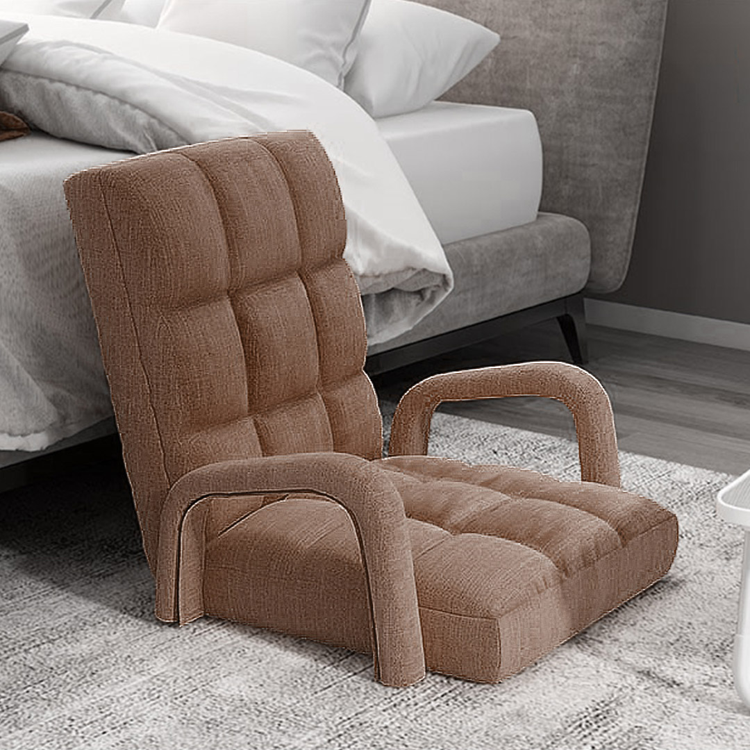 Soga 2X Foldable Lounge Cushion Adjustable Floor Lazy Recliner Chair With Armrest Coffee, Furniture, Living Room Furniture, Occasional Chairs, , ,  - Nz Depot 5