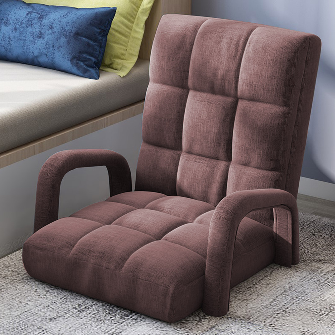 Soga 2X Foldable Lounge Cushion Adjustable Floor Lazy Recliner Chair With Armrest Coffee, Furniture, Living Room Furniture, Occasional Chairs, , ,  - Nz Depot 8