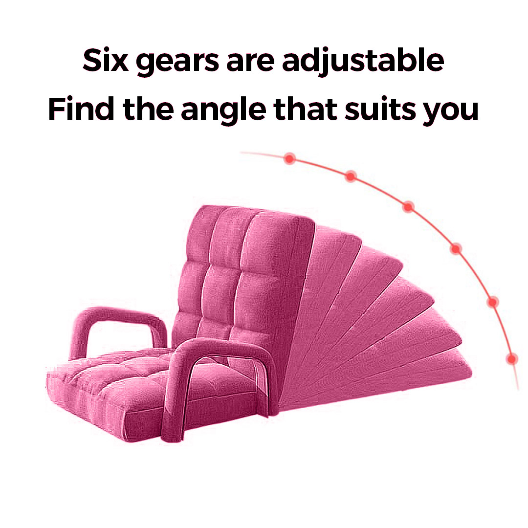 Soga 2X Foldable Lounge Cushion Adjustable Floor Lazy Recliner Chair With Armrest Pink, Furniture, Living Room Furniture, Occasional Chairs, , ,  - Nz Depot 3