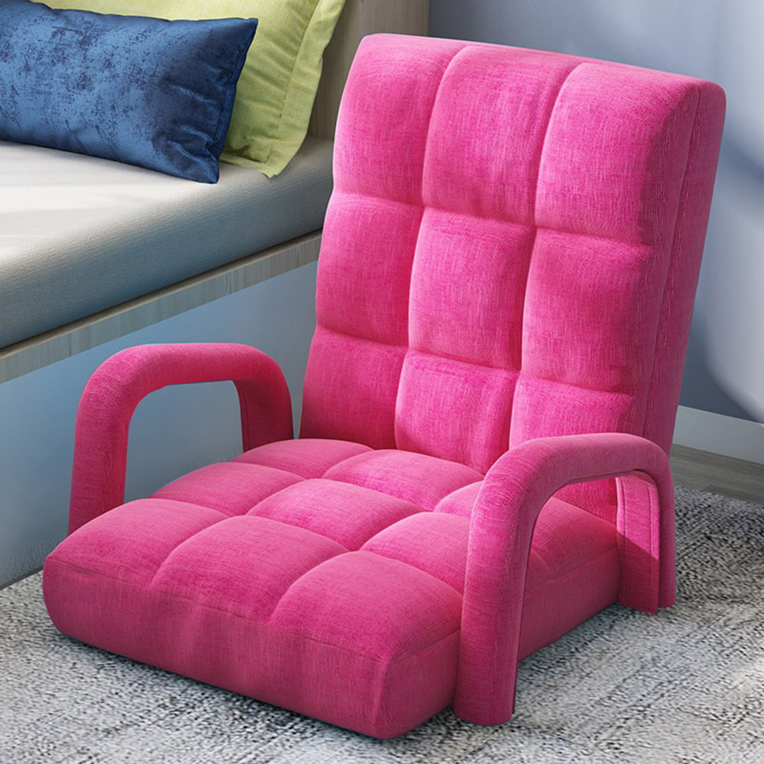 Soga 2X Foldable Lounge Cushion Adjustable Floor Lazy Recliner Chair With Armrest Pink, Furniture, Living Room Furniture, Occasional Chairs, , ,  - Nz Depot 8