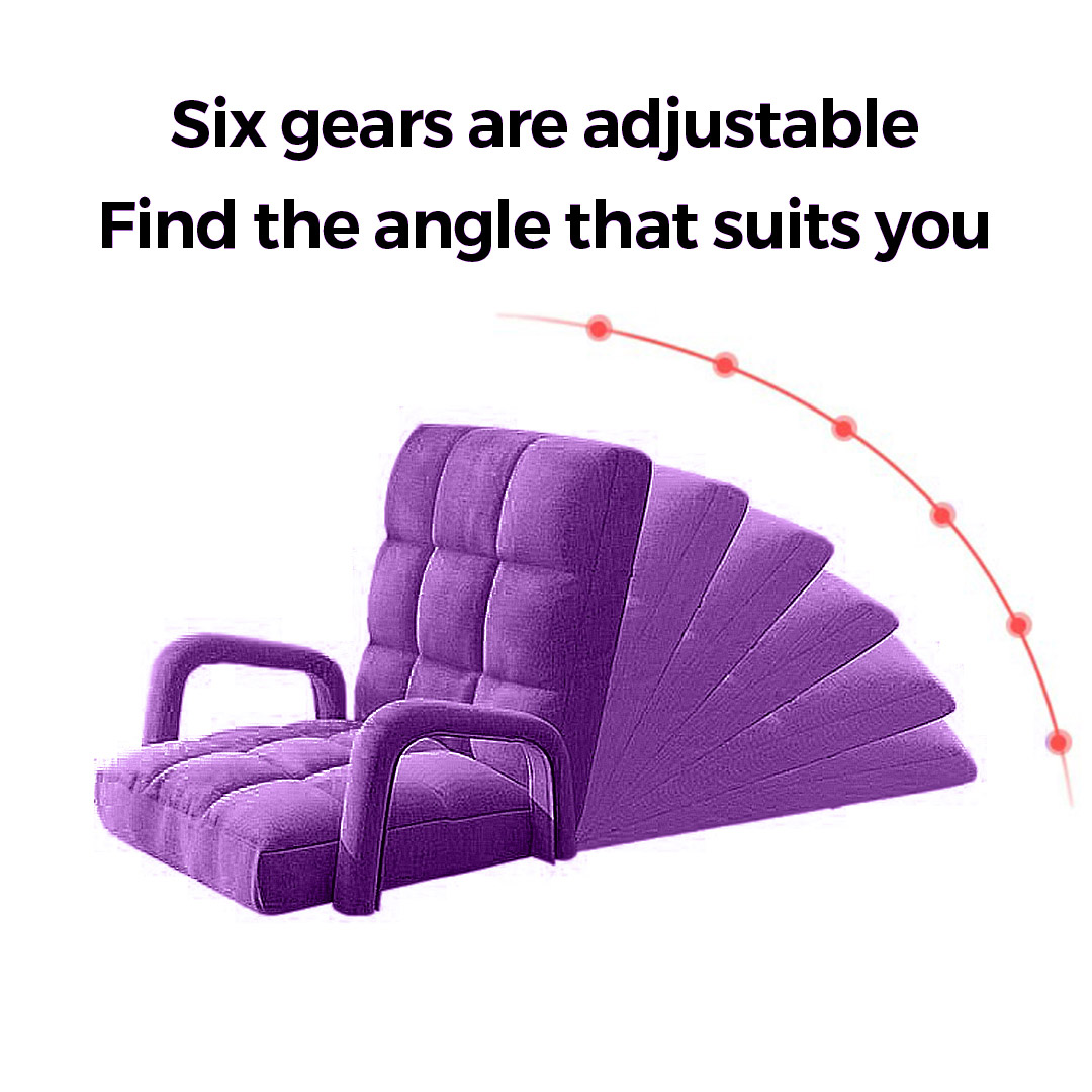 Soga 2X Foldable Lounge Cushion Adjustable Floor Lazy Recliner Chair With Armrest Purple, Furniture, Living Room Furniture, Occasional Chairs, , ,  - Nz Depot 3