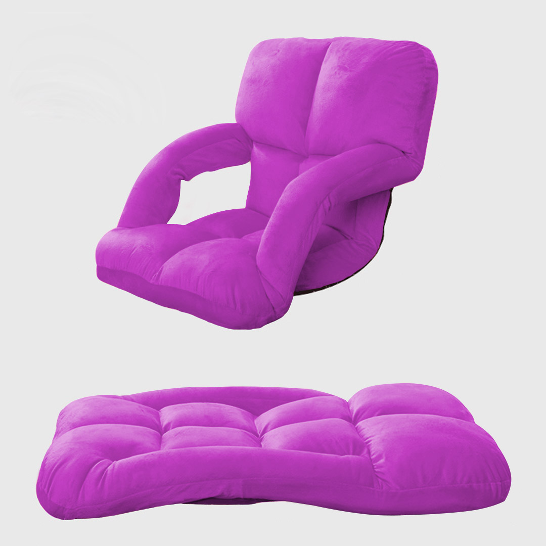 Soga 2X Foldable Lounge Cushion Adjustable Floor Lazy Recliner Chair With Armrest Purple, Furniture, Living Room Furniture, Occasional Chairs, , ,  - Nz Depot 4