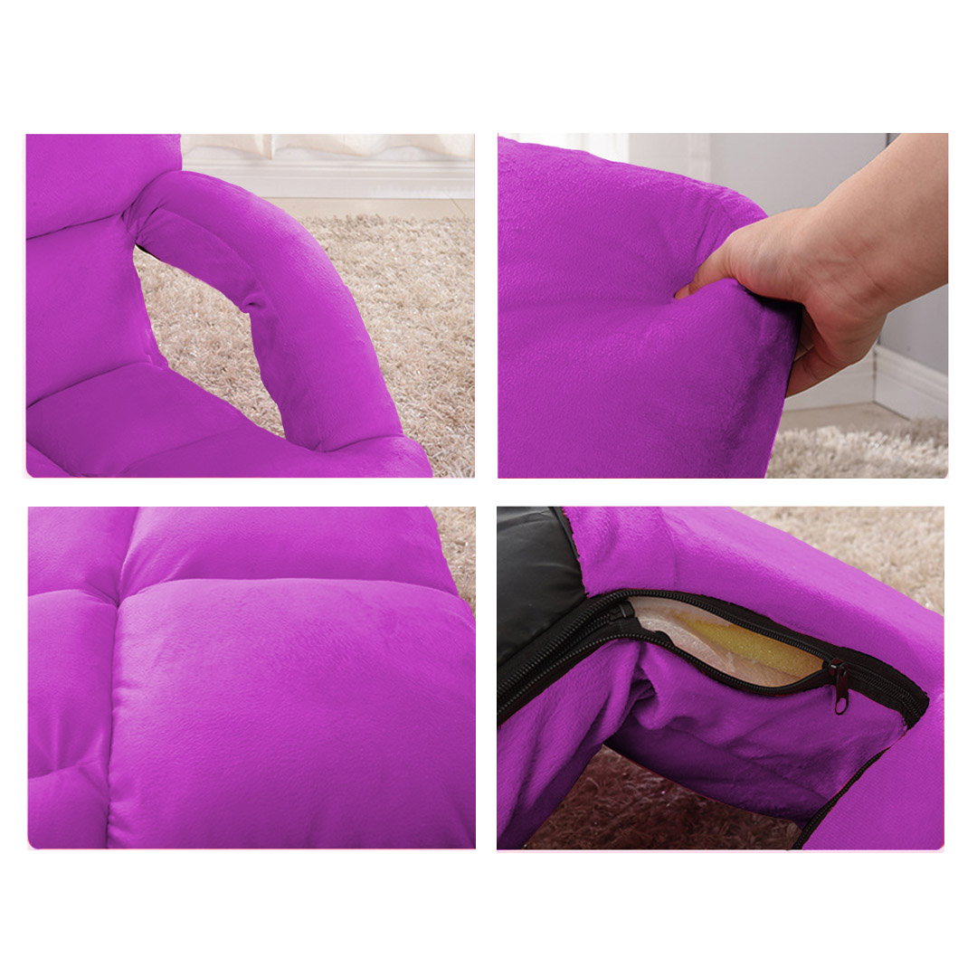 Soga 2X Foldable Lounge Cushion Adjustable Floor Lazy Recliner Chair With Armrest Purple, Furniture, Living Room Furniture, Occasional Chairs, , ,  - Nz Depot 6