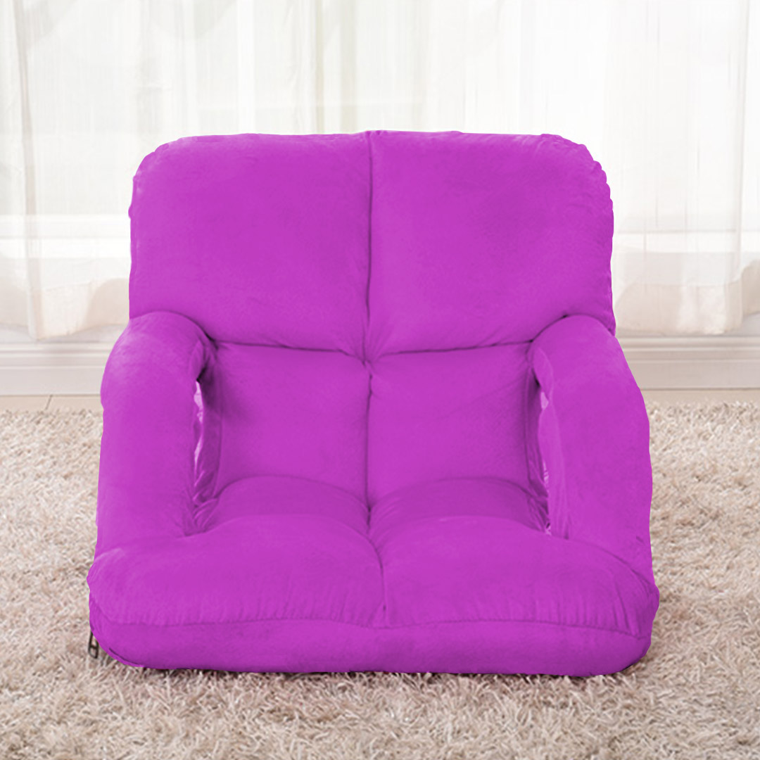 Soga 2X Foldable Lounge Cushion Adjustable Floor Lazy Recliner Chair With Armrest Purple, Furniture, Living Room Furniture, Occasional Chairs, , ,  - Nz Depot 8