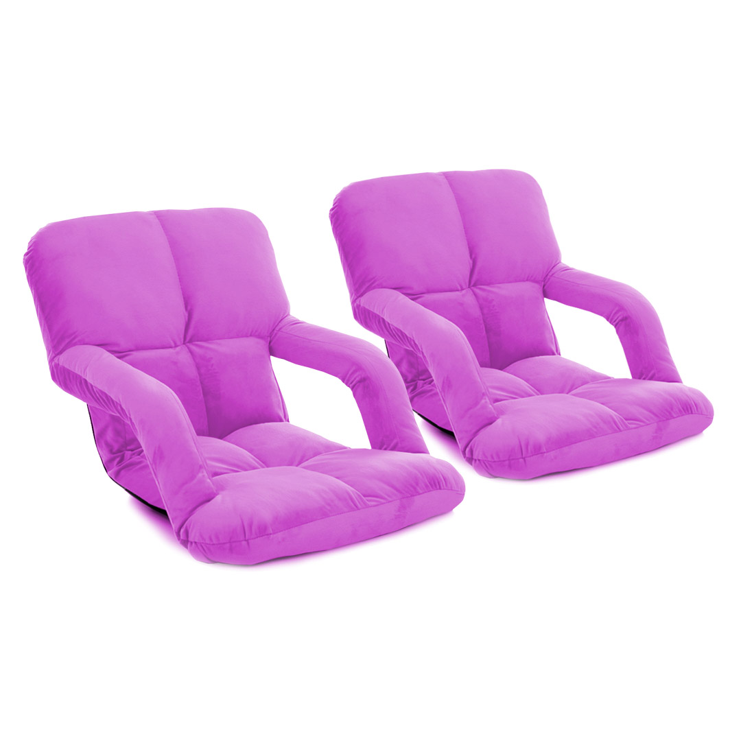 Soga 2X Foldable Lounge Cushion Adjustable Floor Lazy Recliner Chair With Armrest Purple, Furniture, Living Room Furniture, Occasional Chairs, , ,  - Nz Depot 1