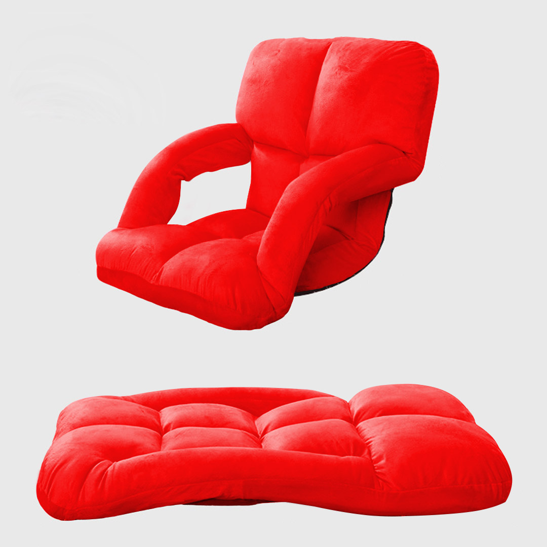 Soga 2X Foldable Lounge Cushion Adjustable Floor Lazy Recliner Chair With Armrest Red, Furniture, Living Room Furniture, Occasional Chairs, , ,  - Nz Depot 4