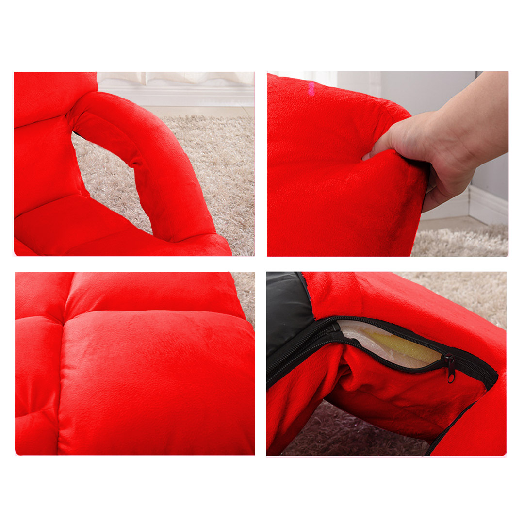 Soga 2X Foldable Lounge Cushion Adjustable Floor Lazy Recliner Chair With Armrest Red, Furniture, Living Room Furniture, Occasional Chairs, , ,  - Nz Depot 6