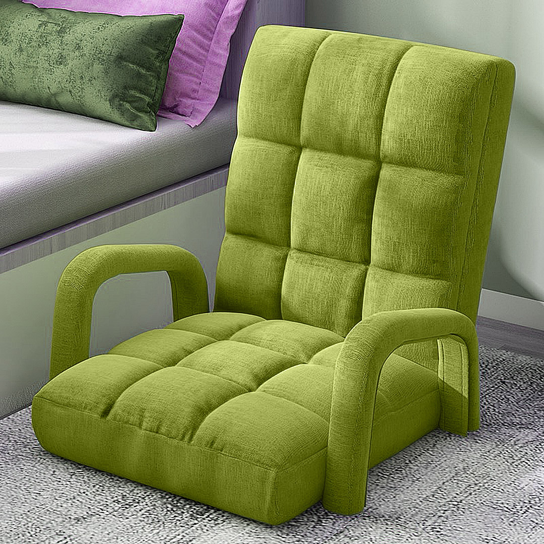 Soga 2X Foldable Lounge Cushion Adjustable Floor Lazy Recliner Chair With Armrest Yellow Green, Furniture, Living Room Furniture, Occasional Chairs, , ,  - Nz Depot 7