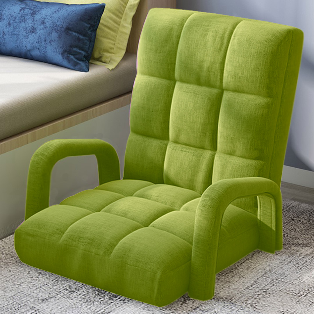 Soga 2X Foldable Lounge Cushion Adjustable Floor Lazy Recliner Chair With Armrest Yellow Green, Furniture, Living Room Furniture, Occasional Chairs, , ,  - Nz Depot 8