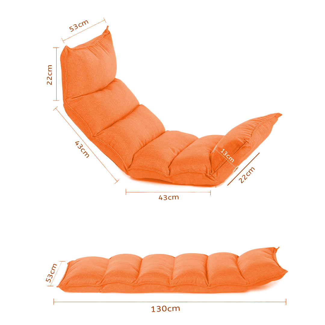 Soga 2X Foldable Tatami Floor Sofa Bed Meditation Lounge Chair Recliner Lazy Couch Orange, Furniture, Living Room Furniture, Occasional Chairs, , ,  - Nz Depot 2