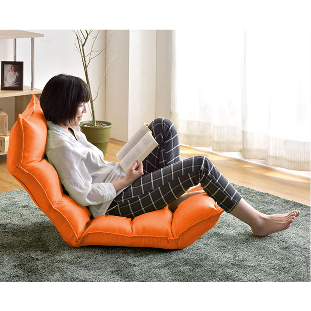 Soga 2X Foldable Tatami Floor Sofa Bed Meditation Lounge Chair Recliner Lazy Couch Orange, Furniture, Living Room Furniture, Occasional Chairs, , ,  - Nz Depot 6