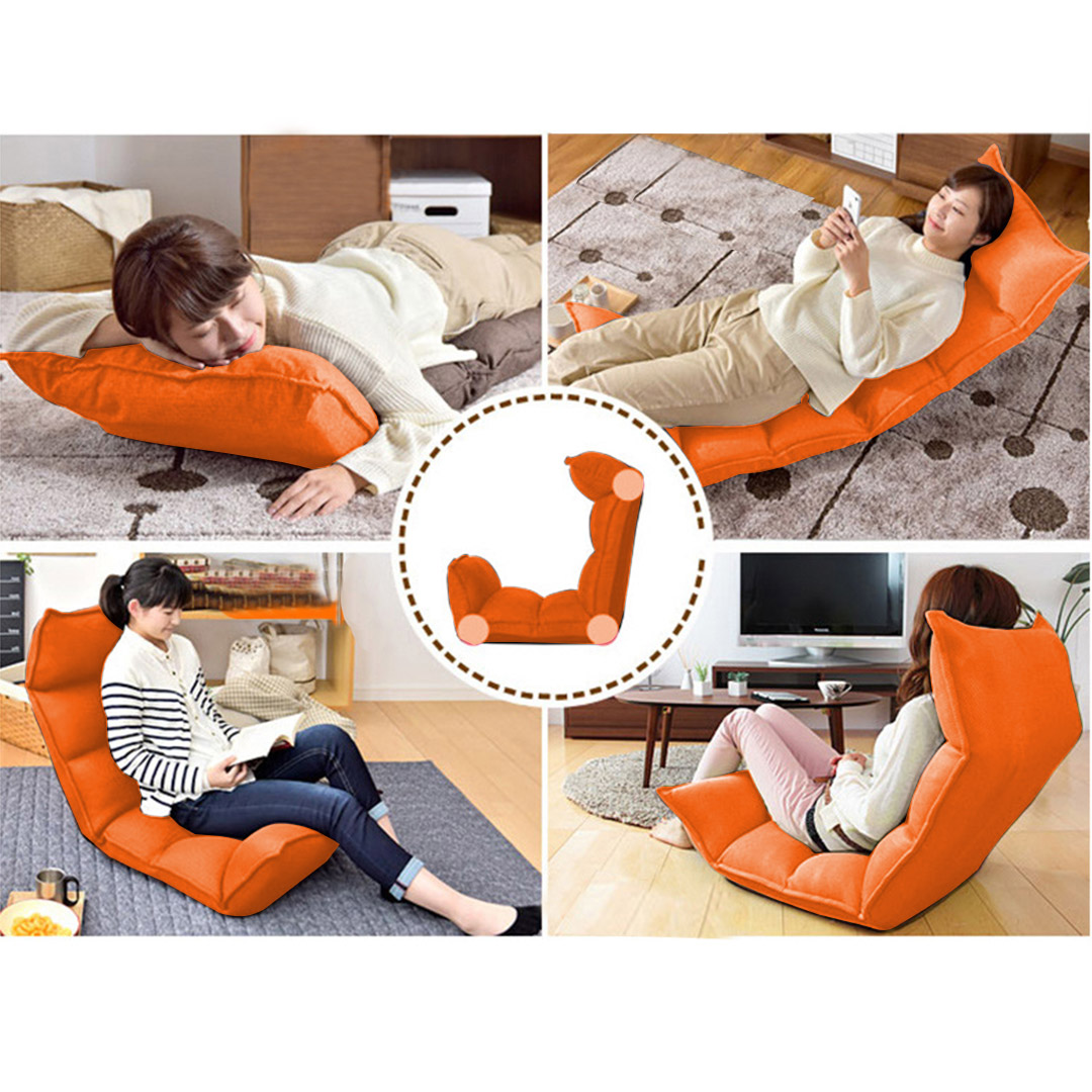 Soga 2X Foldable Tatami Floor Sofa Bed Meditation Lounge Chair Recliner Lazy Couch Orange, Furniture, Living Room Furniture, Occasional Chairs, , ,  - Nz Depot 7