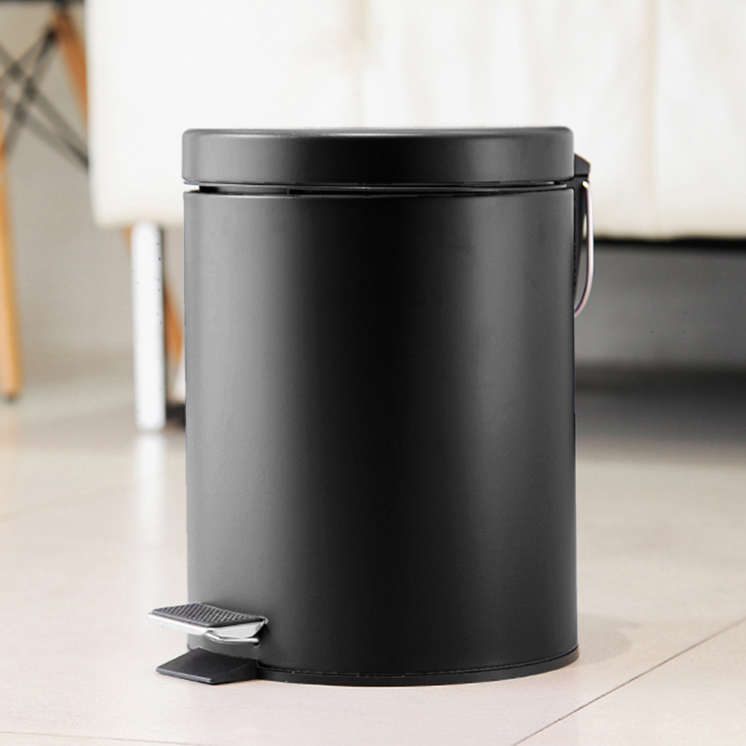 Soga 2X Foot Pedal Stainless Steel Rubbish Recycling Garbage Waste Trash Bin Round 12L Black, Home &Amp; Living, Kitchen &Amp; Dining, Kitchen Storage, Kitchen Bins, ,  - Nz Depot 7