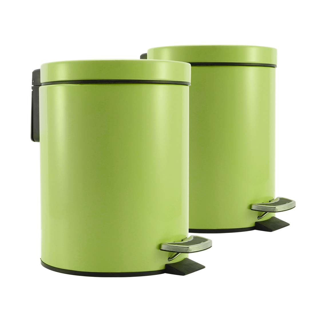 Soga 2X Foot Pedal Stainless Steel Rubbish Recycling Garbage Waste Trash Bin Round 12L Green, Home &Amp; Living, Kitchen &Amp; Dining, Kitchen Storage, Kitchen Bins, ,  - Nz Depot 1