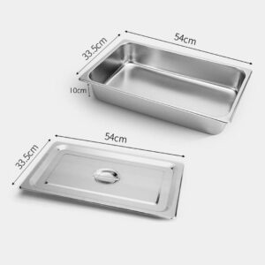 SOGA 2X Gastronorm GN Pan Full Size 1/1 GN Pan 10cm Deep Stainless Steel Tray With Lid, Home & Living, Kitchen & Dining, Bakeware, Baking Trays, ,  - NZ DEPOT 2