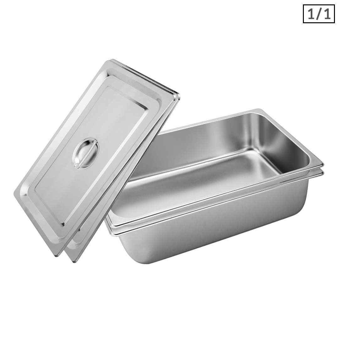 Soga 2X Gastronorm Gn Pan Full Size 1/1 Gn Pan 15Cm Deep Stainless Steel Tray With Lid, Home &Amp; Living, Kitchen &Amp; Dining, Bakeware, Baking Trays, ,  - Nz Depot 1