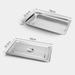 SOGA 2X Gastronorm GN Pan Full Size 1/1 GN Pan 2cm Deep Stainless Steel Tray With Lid, Home & Living, Kitchen & Dining, Bakeware, Baking Trays, ,  - NZ DEPOT 2