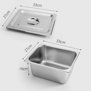 SOGA 2X Gastronorm GN Pan Full Size 1/2 GN Pan 15cm Deep Stainless Steel With Lid, Home & Living, Kitchen & Dining, Bakeware, Baking Trays, ,  - NZ DEPOT 2