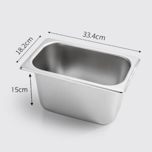 SOGA 2X Gastronorm GN Pan Full Size 1/3 GN Pan 15cm Deep Stainless Steel Tray, Home & Living, Kitchen & Dining, Bakeware, Baking Trays, ,  - NZ DEPOT 2