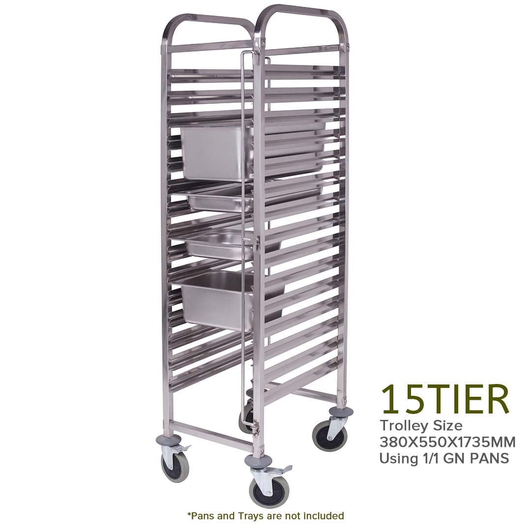 Soga 2X Gastronorm Trolley 15 Tier Stainless Steel Bakery Trolley Suits Gn 1/1 Pans, Business &Amp; Industrial, Food Service, Food Service Carts, , ,  - Nz Depot 4