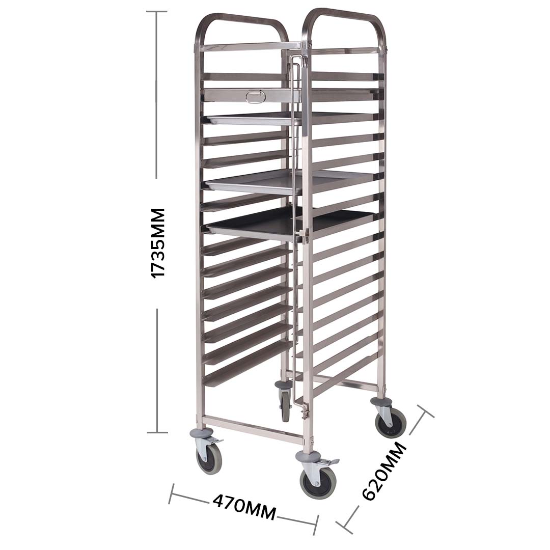 Soga 2X Gastronorm Trolley 15 Tier Stainless Steel Cake Bakery Trolley Suits 60*40Cm Tray, Business &Amp; Industrial, Food Service, Food Service Carts, , ,  - Nz Depot 2