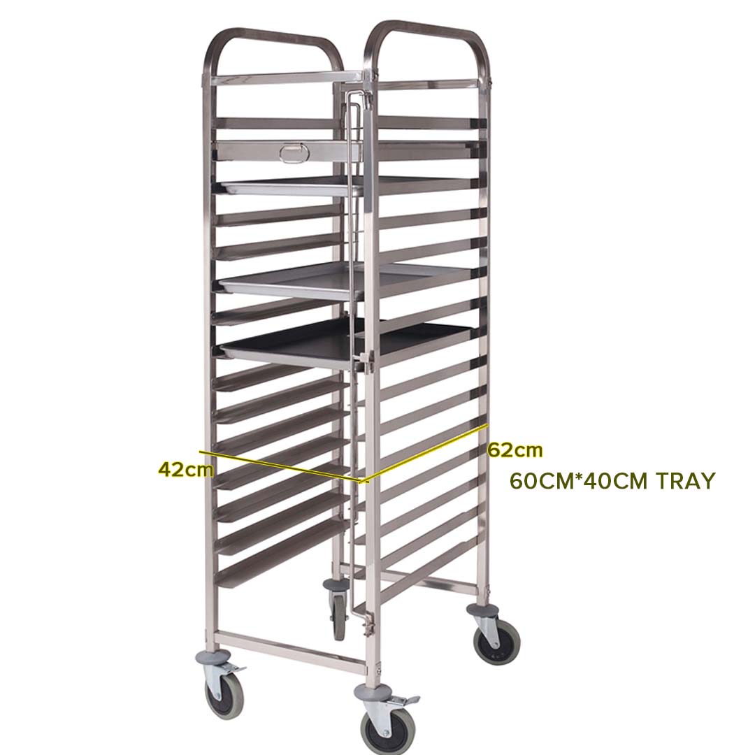 Soga 2X Gastronorm Trolley 15 Tier Stainless Steel Cake Bakery Trolley Suits 60*40Cm Tray, Business &Amp; Industrial, Food Service, Food Service Carts, , ,  - Nz Depot 3