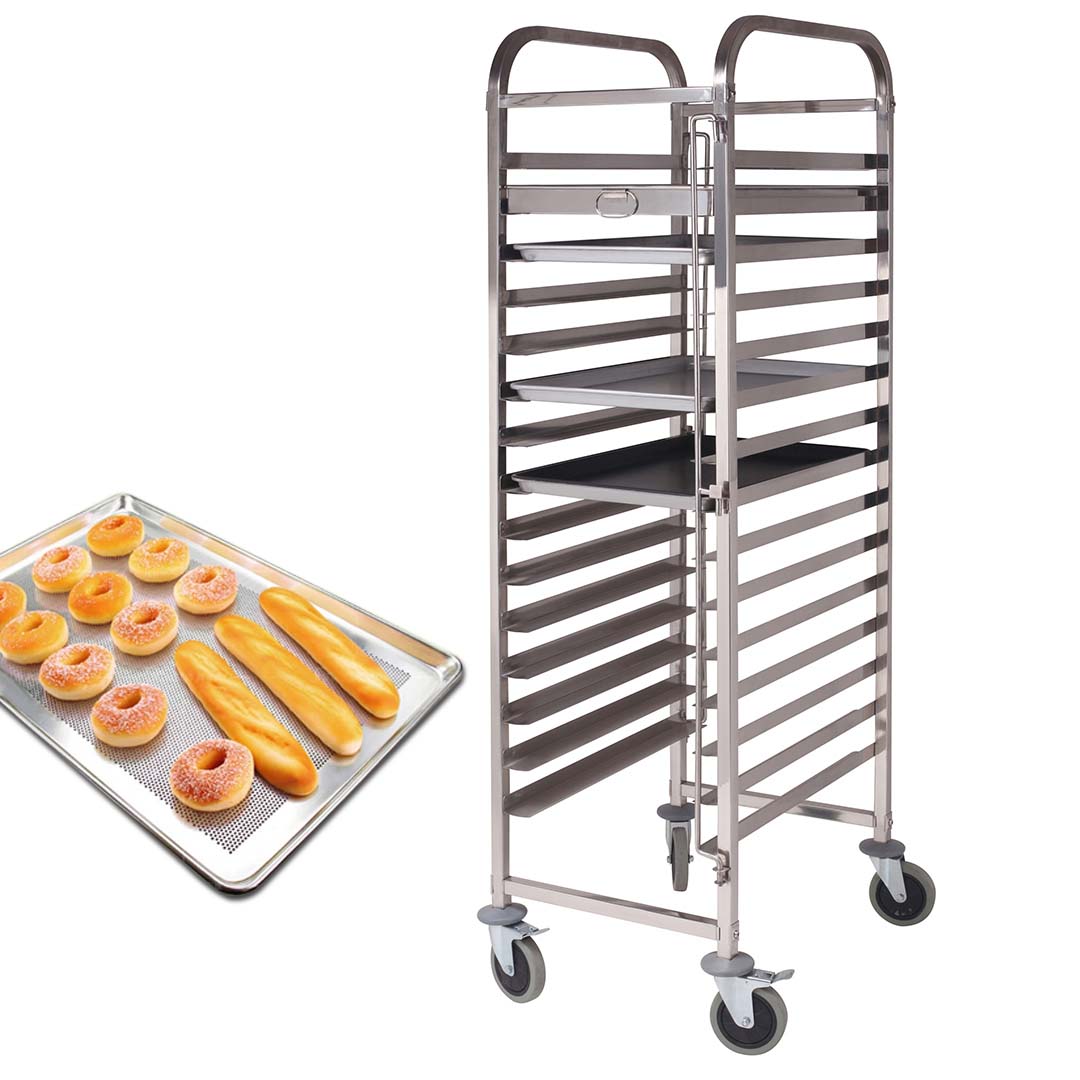 Soga 2X Gastronorm Trolley 15 Tier Stainless Steel Cake Bakery Trolley Suits 60*40Cm Tray, Business &Amp; Industrial, Food Service, Food Service Carts, , ,  - Nz Depot 6