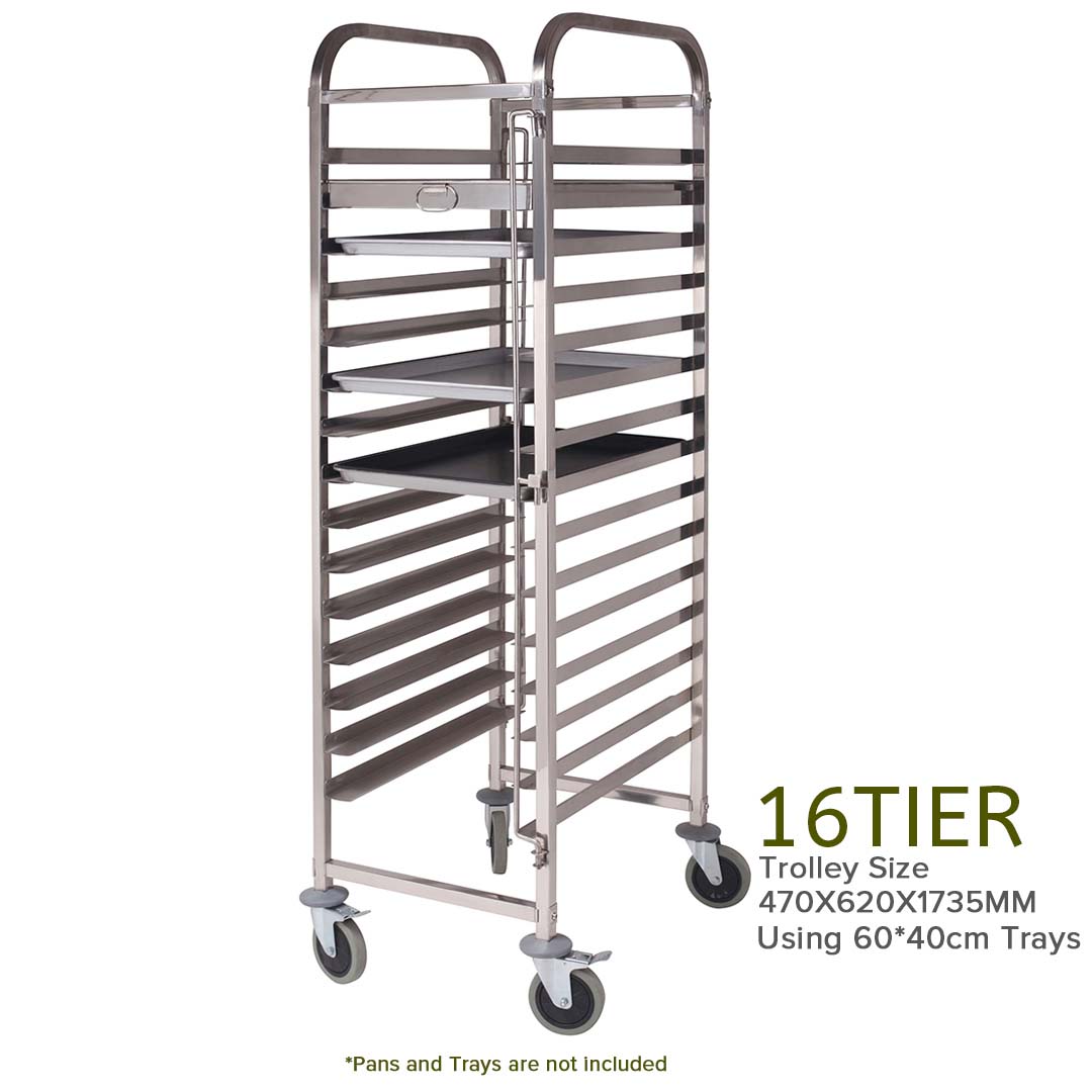 Soga 2X Gastronorm Trolley 16 Tier Stainless Steel Cake Bakery Trolley Suits 60*40Cm Tray, Business &Amp; Industrial, Food Service, Food Service Carts, , ,  - Nz Depot 4