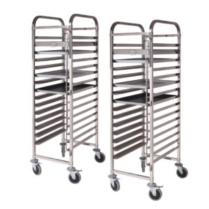 SOGA 2X Gastronorm Trolley 16 Tier Stainless Steel Cake Bakery Trolley Suits 60*40cm Tray, Business & Industrial, Food Service, Food Service Carts, , ,  - NZ DEPOT 1