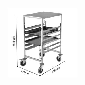 SOGA 2X Gastronorm Trolley 7 Tier Stainless Steel Bakery Trolley Suits 60cmx40cm Tray with Working Surface, Business & Industrial, Food Service, Food Service Carts, , ,  - NZ DEPOT 2