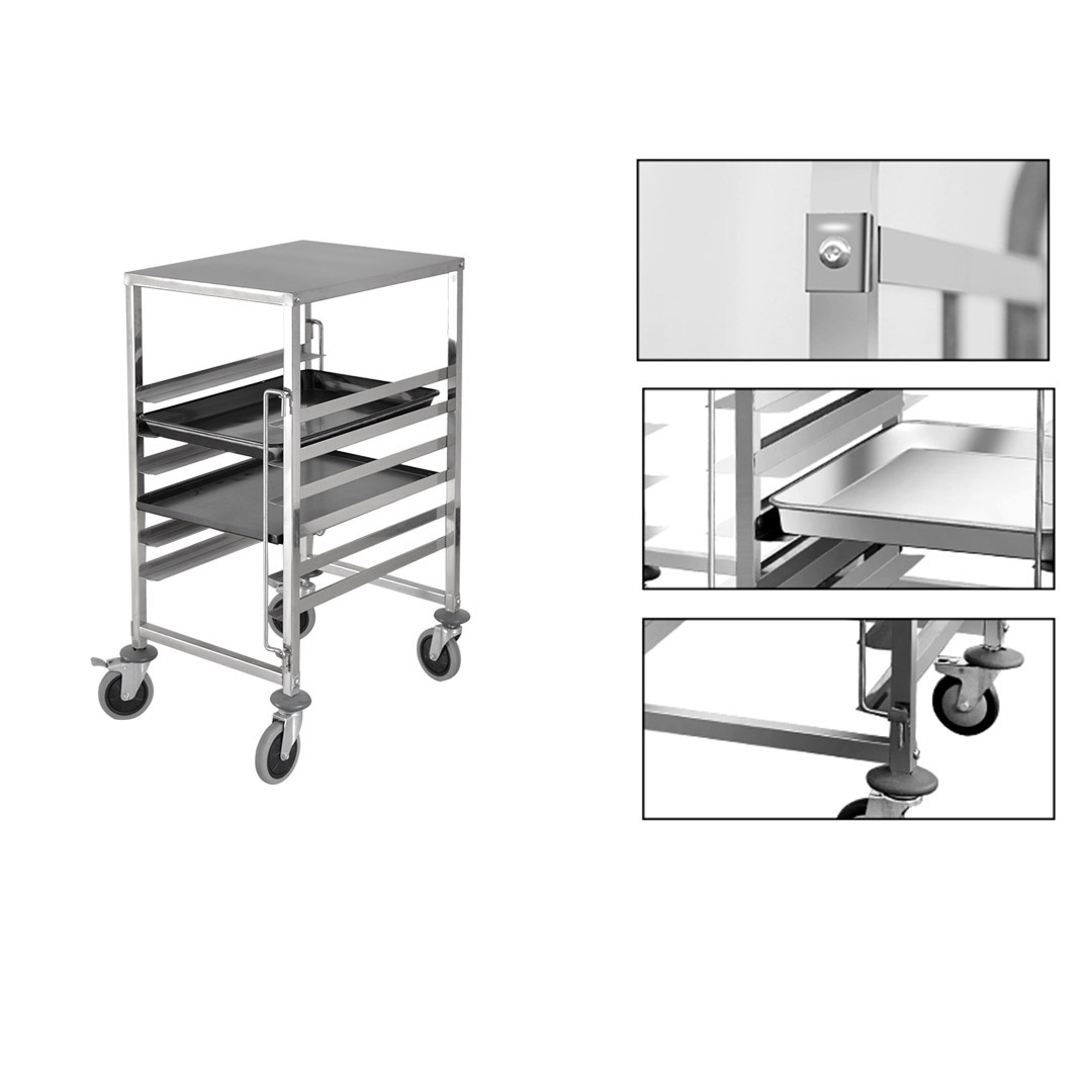 Soga 2X Gastronorm Trolley 7 Tier Stainless Steel Bakery Trolley Suits 60Cmx40Cm Tray With Working Surface, Business &Amp; Industrial, Food Service, Food Service Carts, , ,  - Nz Depot 4