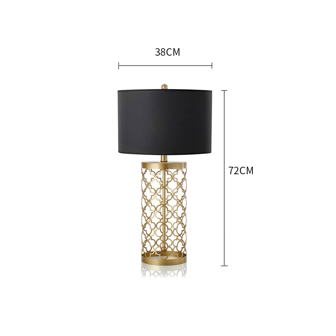 Soga 2X Golden Hollowed Out Base Table Lamp With Dark Shade, Home &Amp; Living, Lighting, Indoor Lights, Lamps, Table Lamps,  - Nz Depot 2