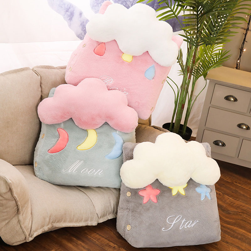 SOGA 2X Green Cute Cloud Cushion Soft Leaning Lumbar Wedge Pillow Bedside Plush Home Decor NZ DEPOT 1