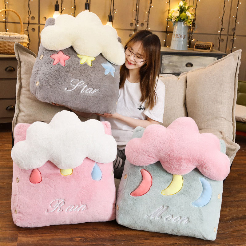 SOGA 2X Green Cute Cloud Cushion Soft Leaning Lumbar Wedge Pillow Bedside Plush Home Decor NZ DEPOT 2