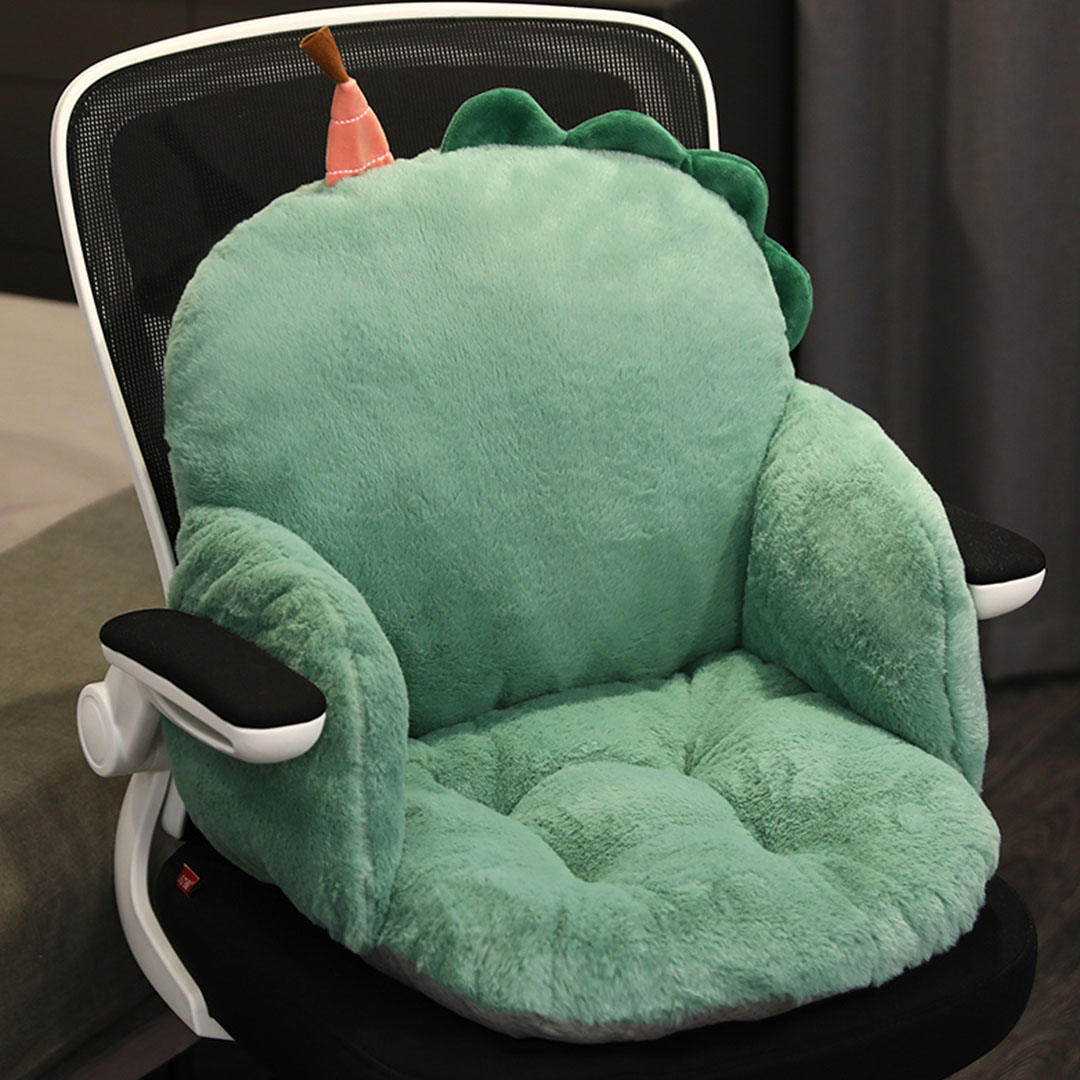 SOGA 2X Green Dino Shape Cushion Soft Leaning Bedside Pad Sedentary Plushie Pillow Home Decor, Furniture, Living Room Furniture, Occasional Chairs, ,  - NZ DEPOT 2