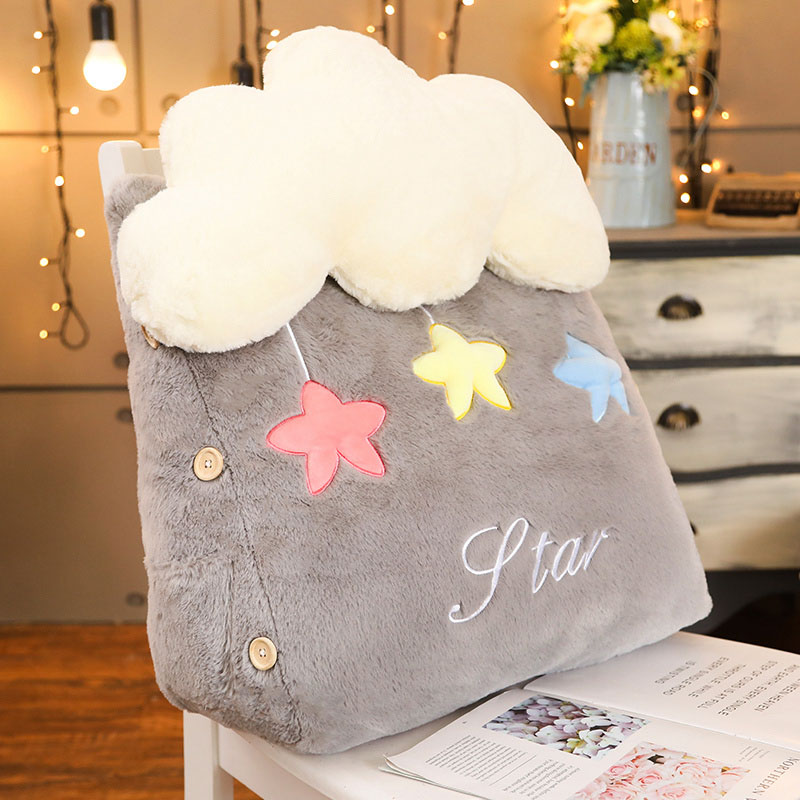 Soga 2X Grey Cute Cloud Cushion Soft Leaning Lumbar Wedge Pillow Bedside Plush Home Decor, Furniture, Living Room Furniture, Occasional Chairs, , ,  - Nz Depot 2