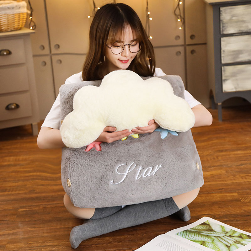 Soga 2X Grey Cute Cloud Cushion Soft Leaning Lumbar Wedge Pillow Bedside Plush Home Decor, Furniture, Living Room Furniture, Occasional Chairs, , ,  - Nz Depot 4